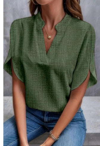 Chemise d'été à manches courtes en mousseline de soie