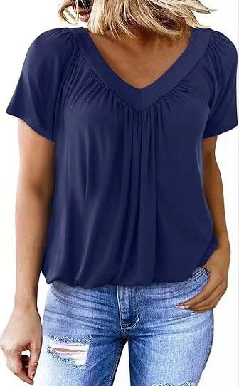 T-shirt à manches courtes et col en V