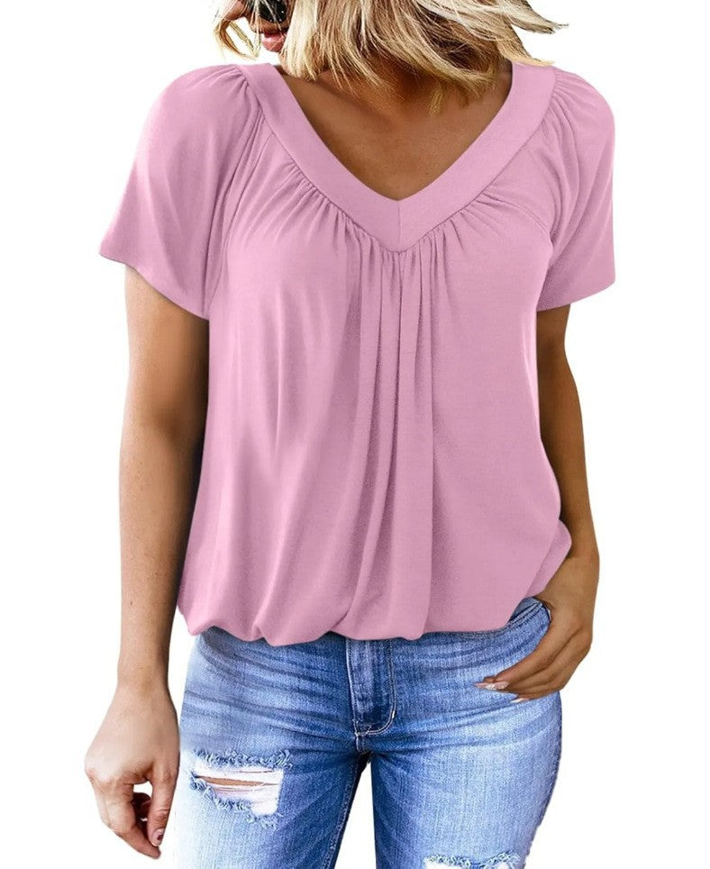 T-shirt à manches courtes et col en V