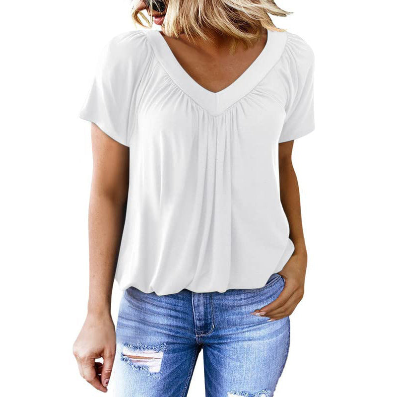 T-shirt à manches courtes et col en V