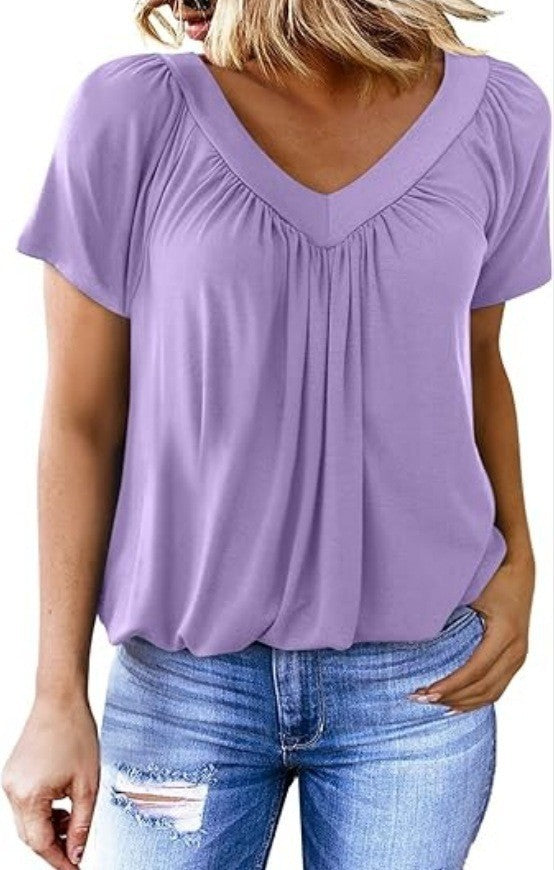 T-shirt à manches courtes et col en V