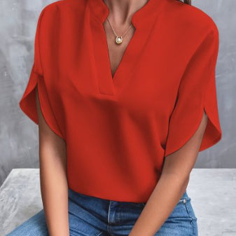 Chemise d'été à manches courtes en mousseline de soie