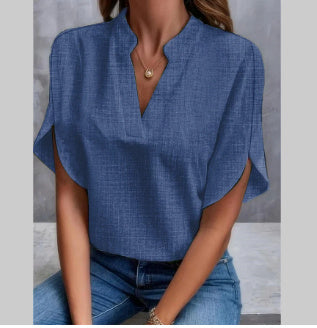 Chemise d'été à manches courtes en mousseline de soie