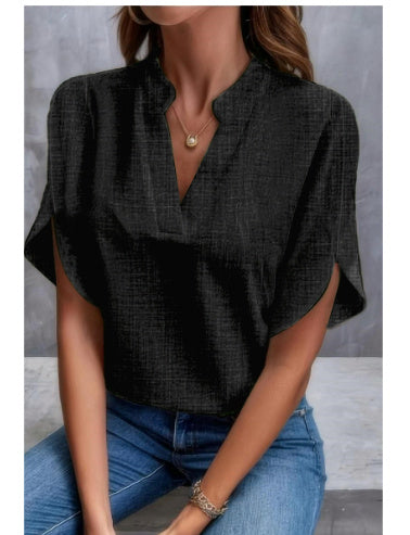 Chemise d'été à manches courtes en mousseline de soie