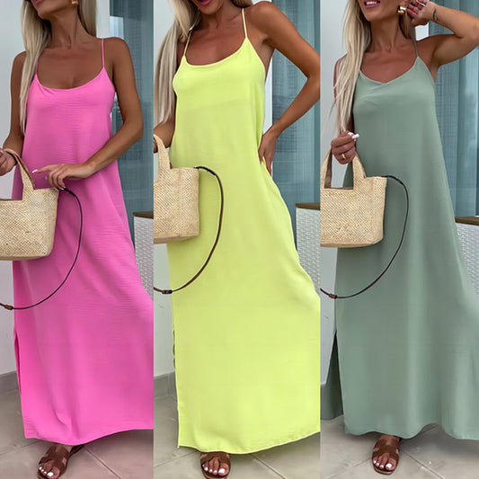 Robe de vacances grande taille à bretelles amples pour femme