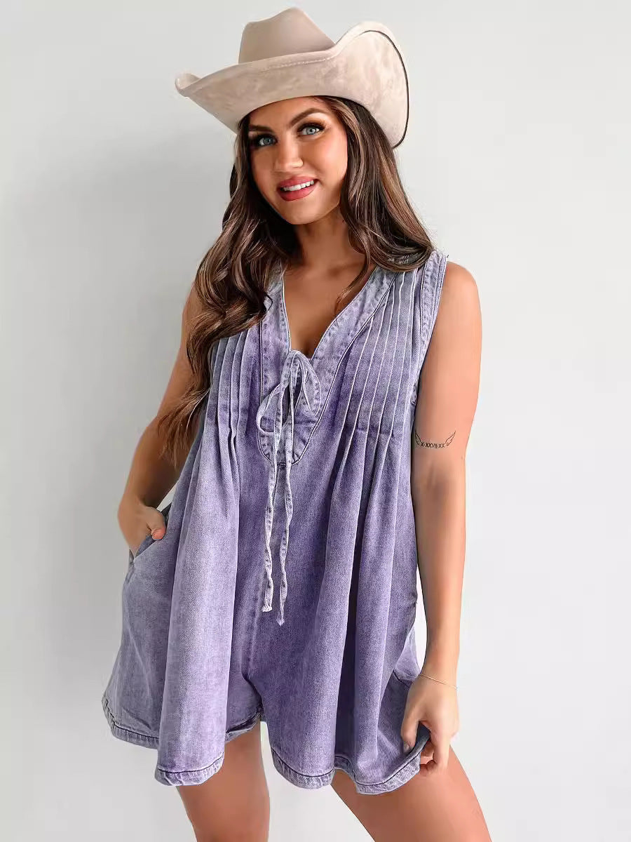 Combinaison en jean sans manches