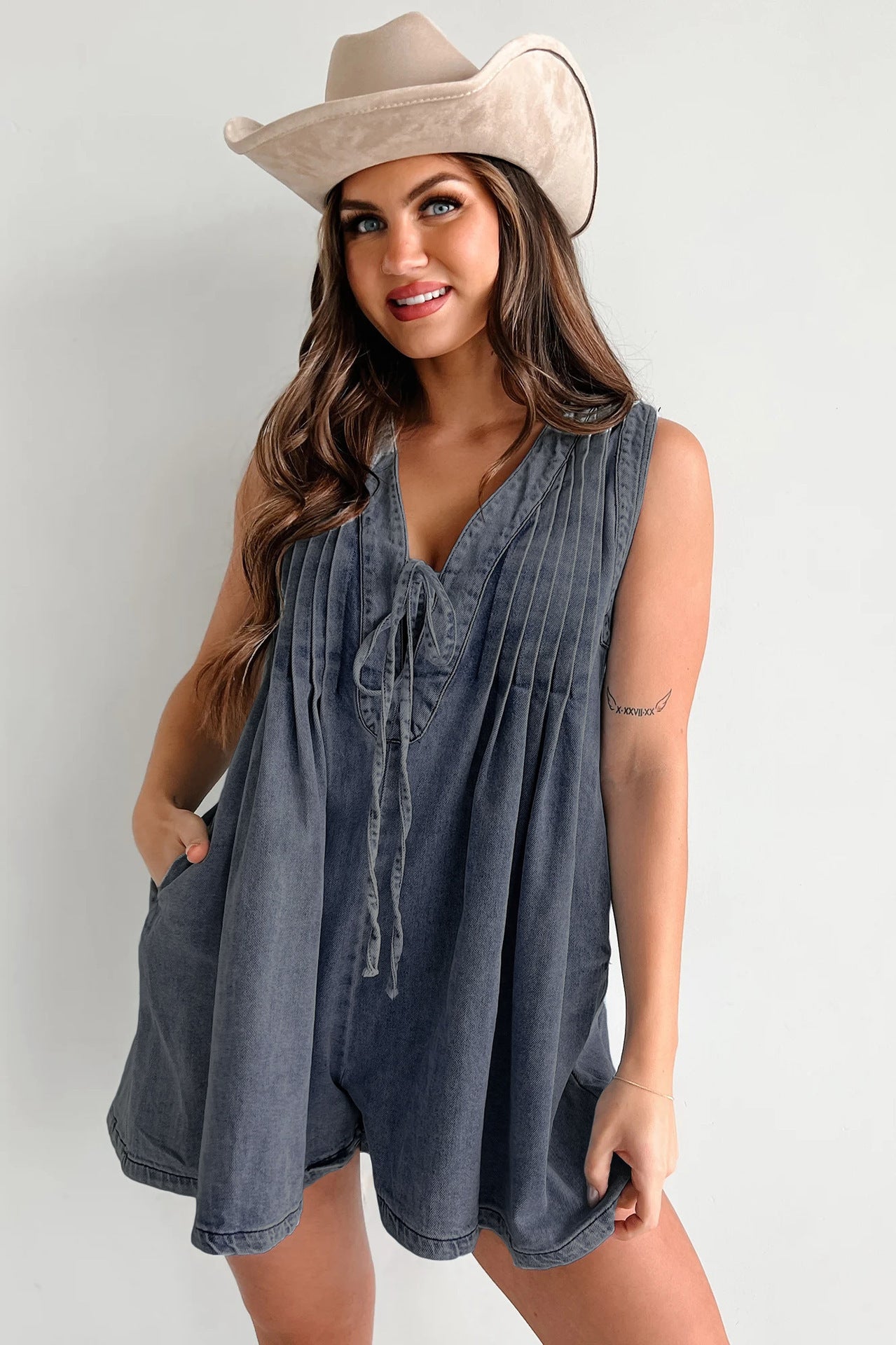 Combinaison en jean sans manches