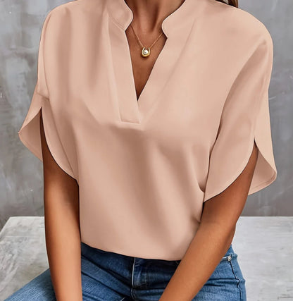 Chemise d'été à manches courtes en mousseline de soie